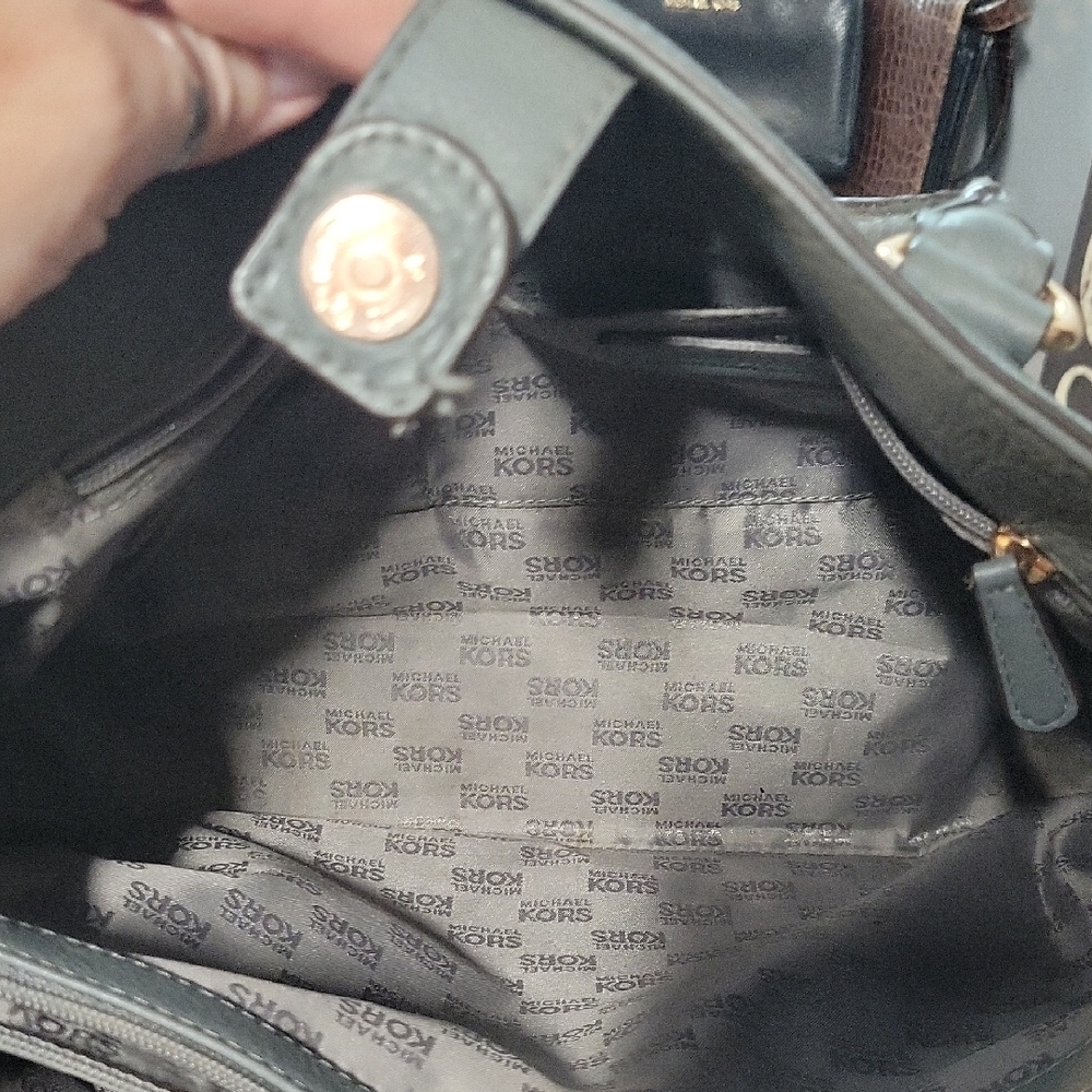 Michael Kors Gray Satchel with Gold Accents - Picture 7 of 13